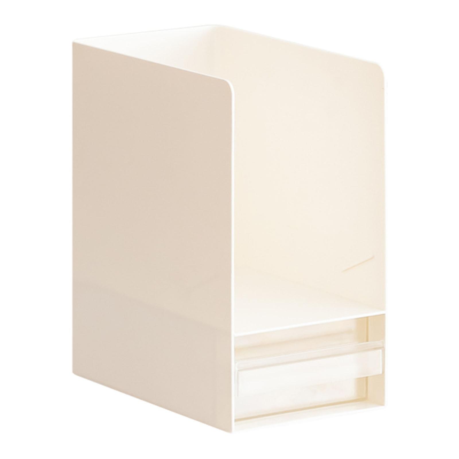 Pencil Holders Desk Organizers with Drawer Pen Holders File Organizers for School Office Library Dorm and Home White