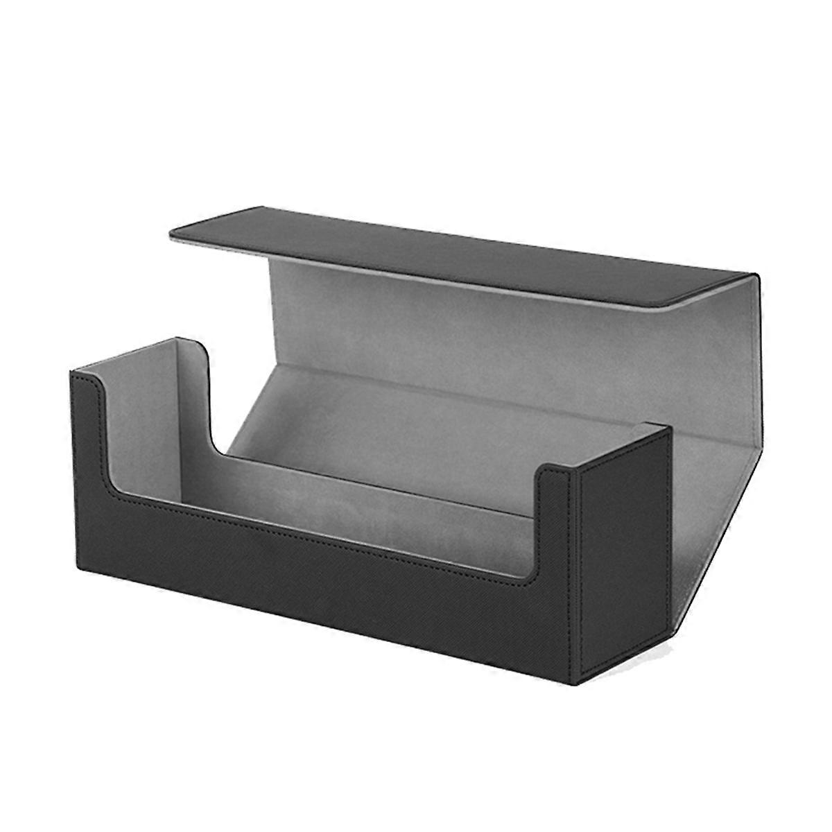 Card Storage Box for Trading Cards,PU Card Deck Case, Black