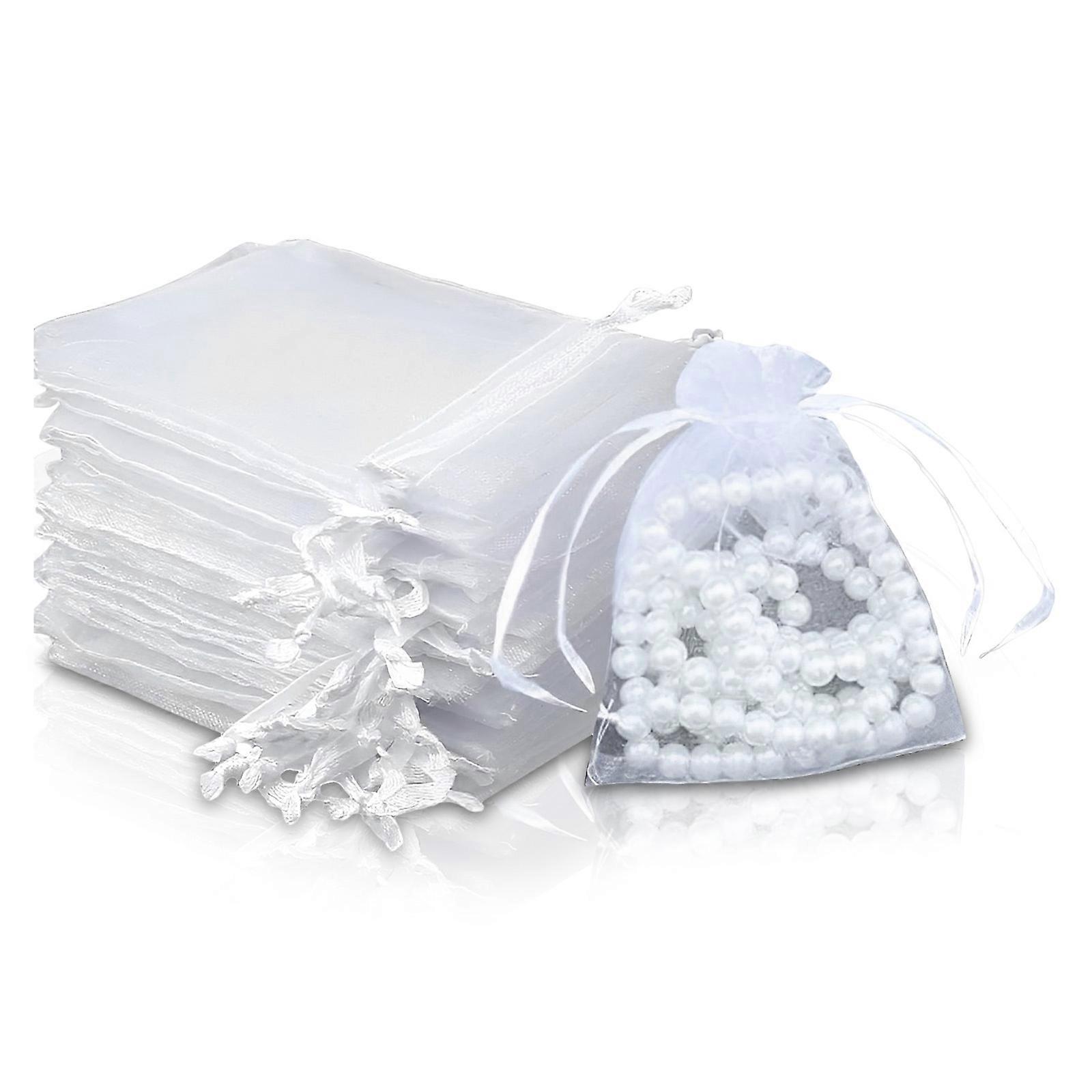100pcs plain drawstring mesh bag - 10*15CM (white)