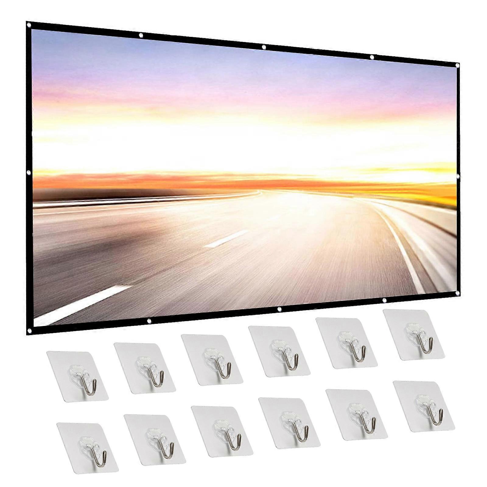 150inch 16:9 Projector Screen Projection Movies Screen for Home Theater Indoor Support Double Sided Projection with Hook  150 inch