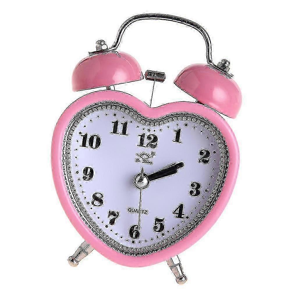 Heart Shaped Dial Number Night Light Alarm Clock Aa Battery Powered Red