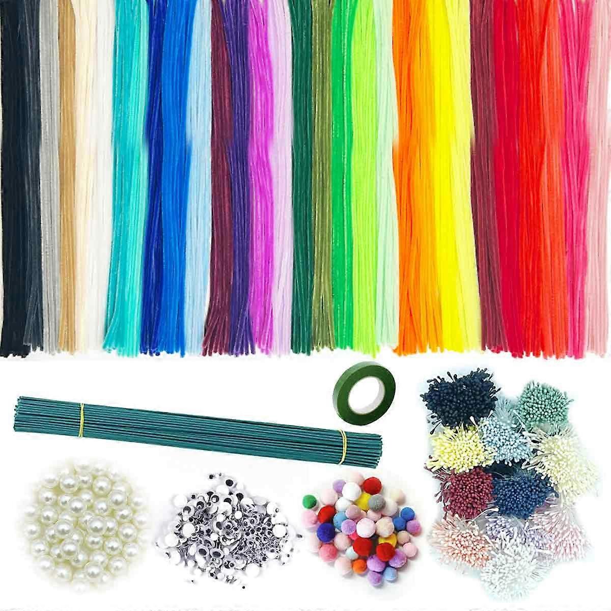 منظفات الأنابيب السميكة لوازم الحرف متعددة الألوان ينبع الشنيل للفن والمشاريع الحرفية ديكورات DIY الإبداعية