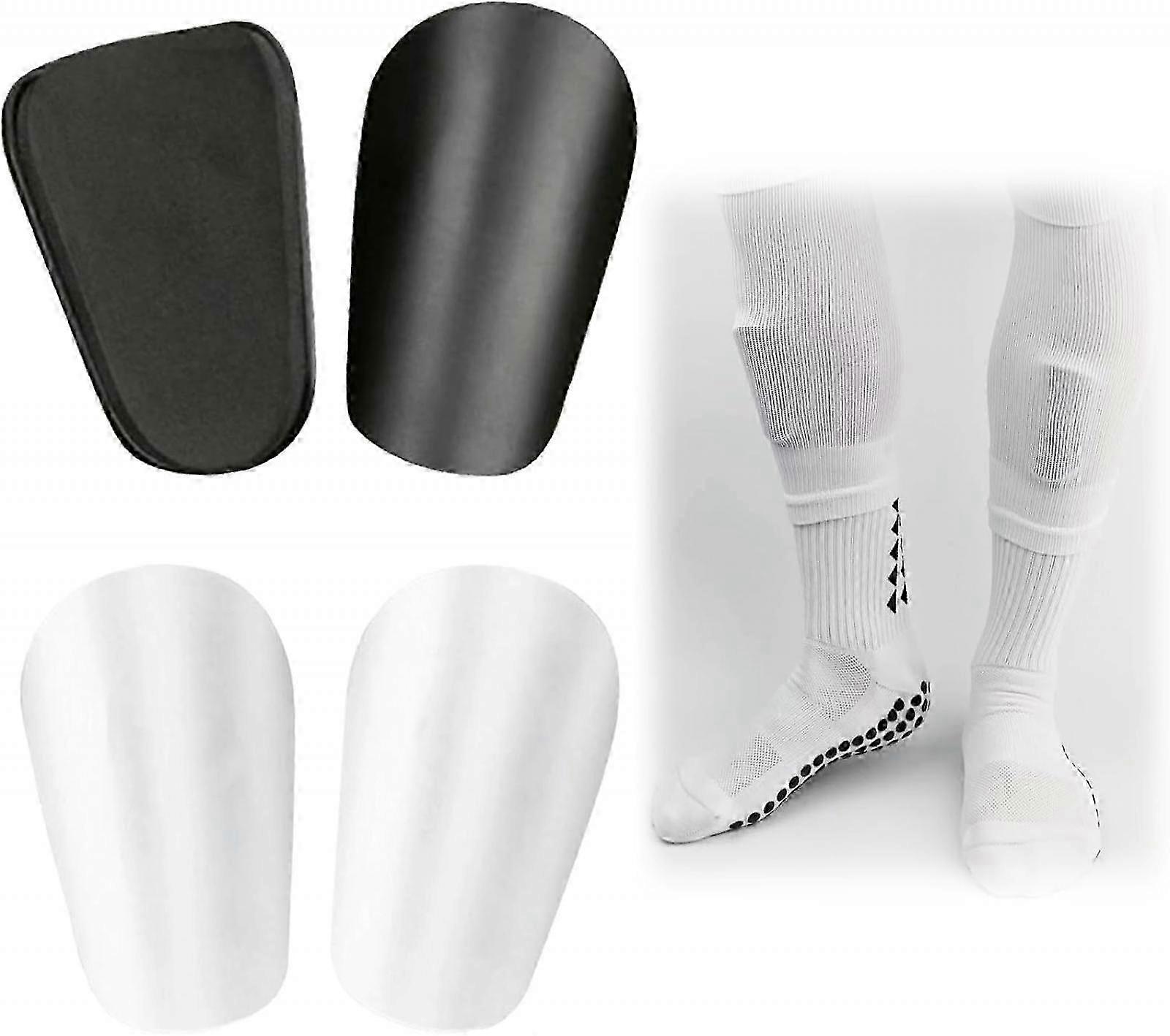 2ペアミニプロサッカーすねガード-ユニセックス滑り止めサッカーすねガードキット、プロのすね保護具付き