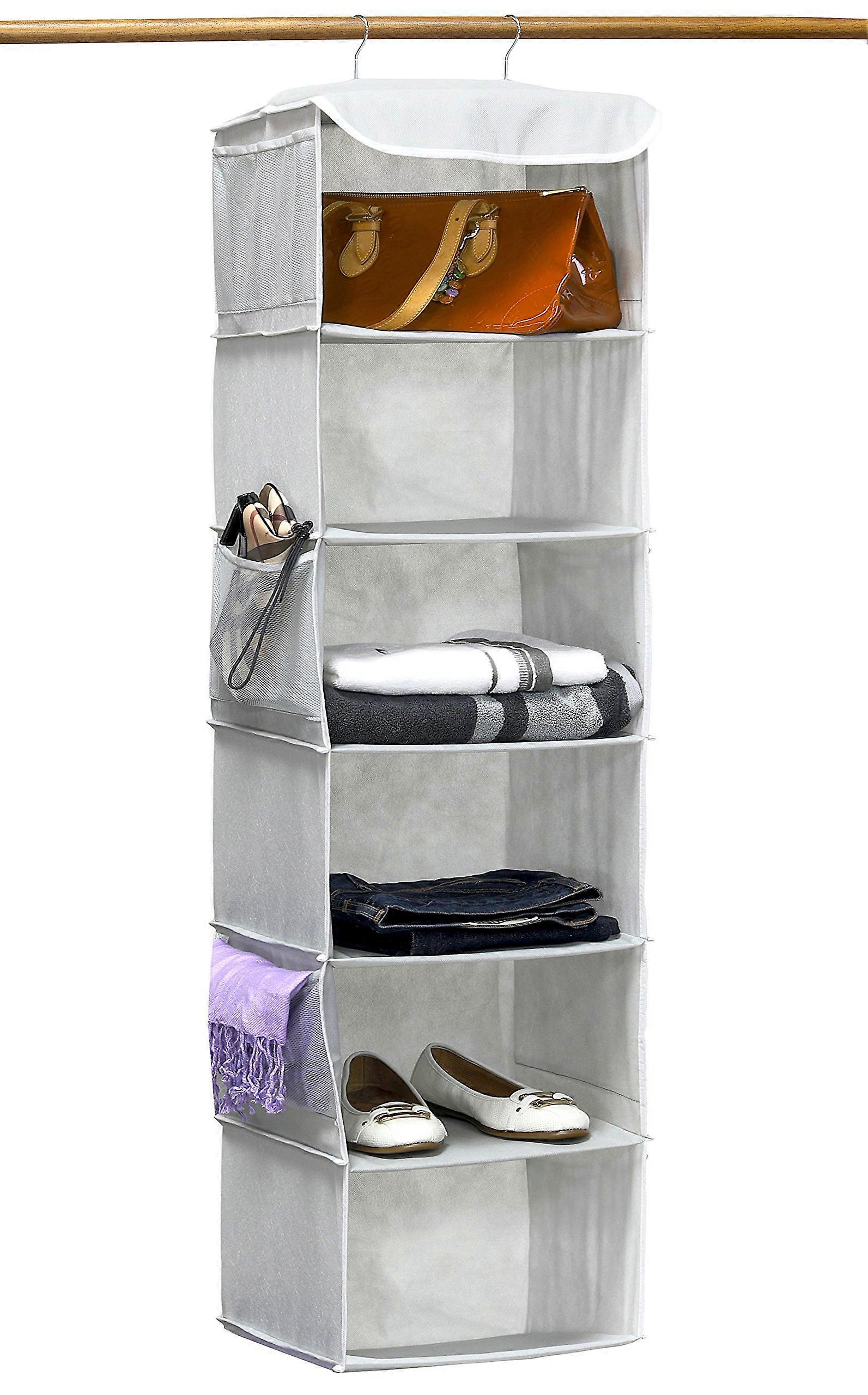 Hanging Cabinet Organizers Storage with 6 Shelves, Gray Finish, Durable Material, Multi-Purpose Design