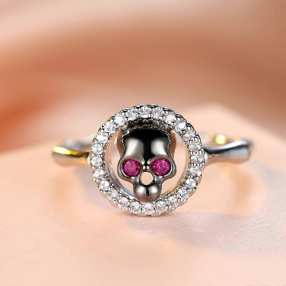 New Punk Style Personalized Skull Head Colored Ring