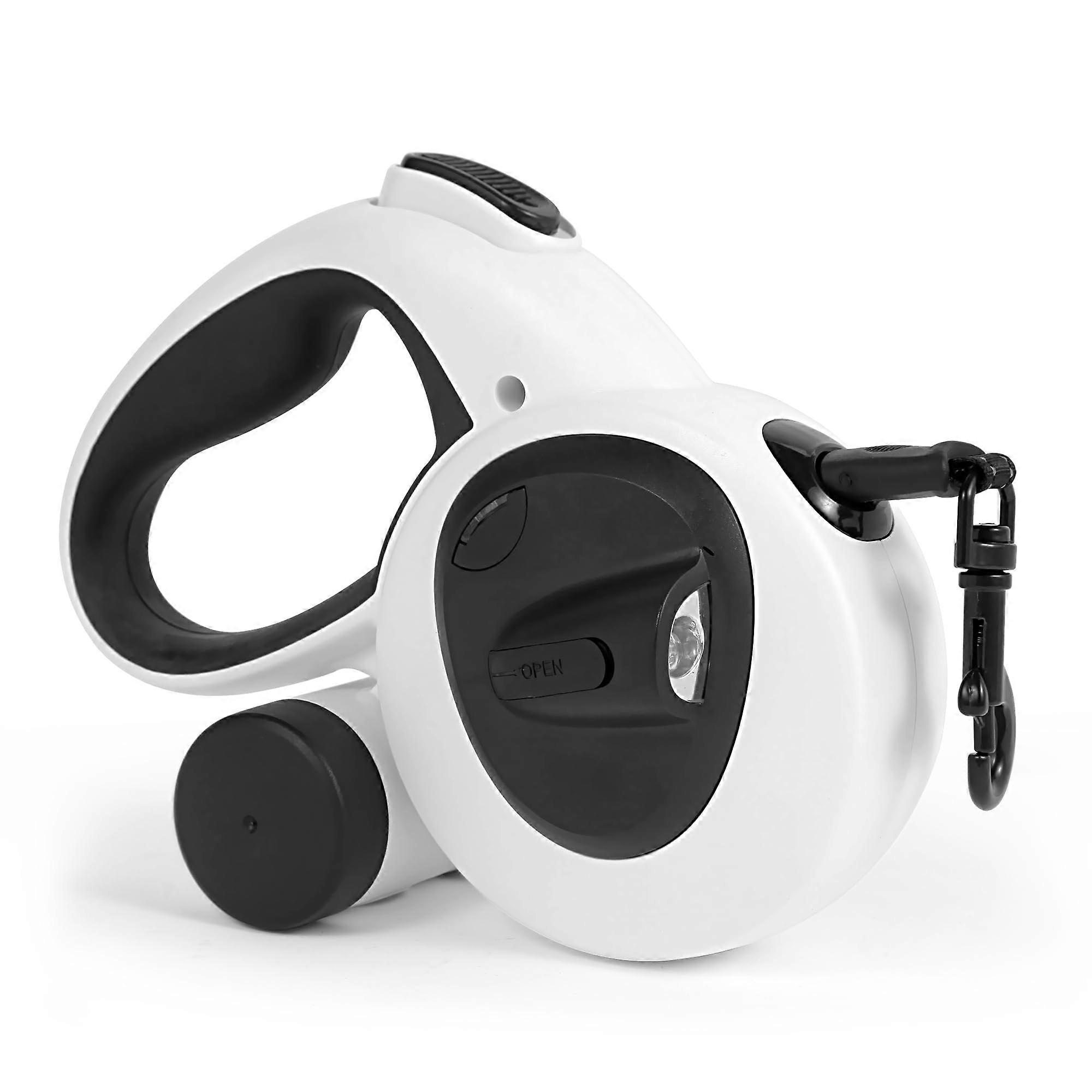 4 from 4 to 1 retraction dog bowl 16.4 ft length LED light and poop bag small middle dogs for heavy s (MAX110LBS)