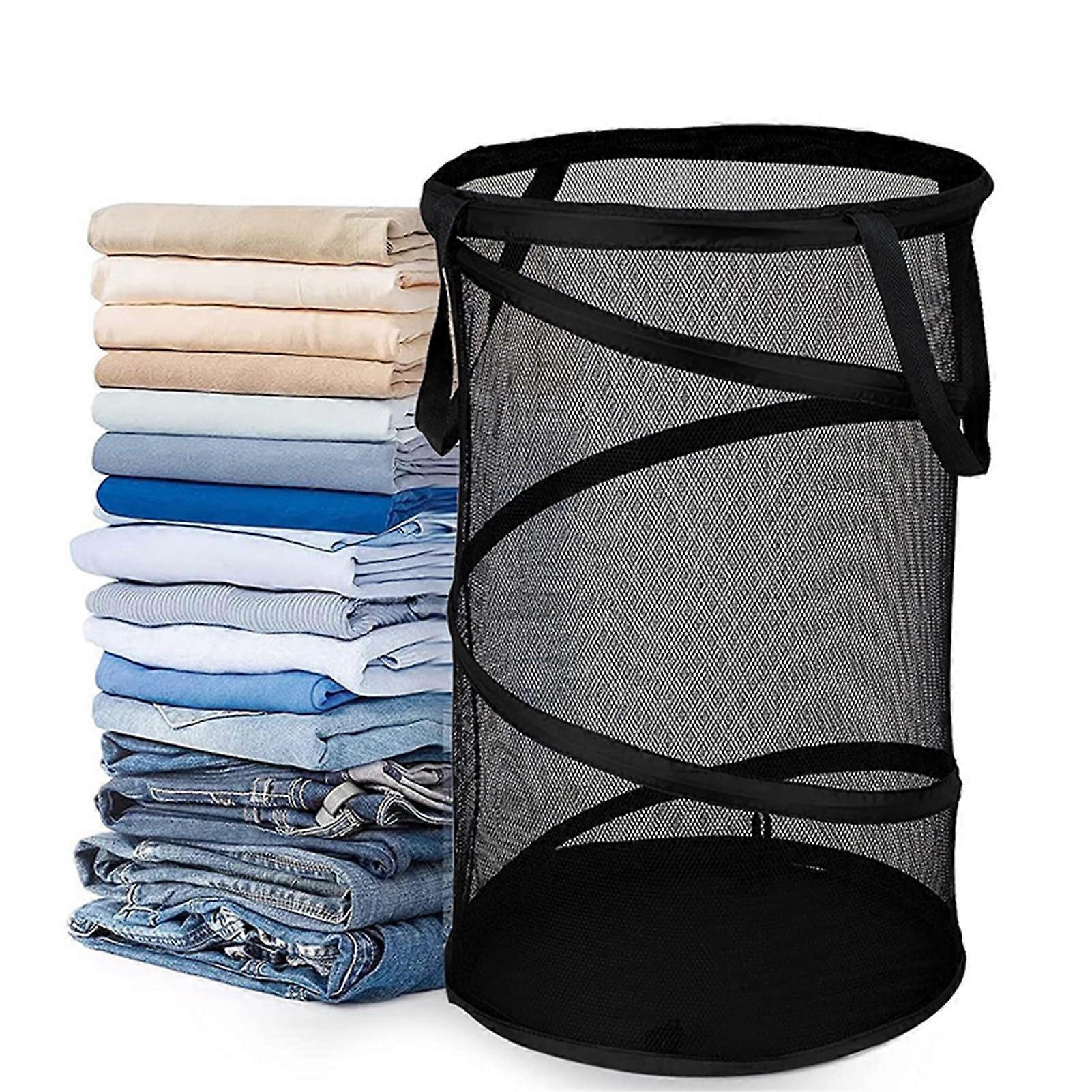 Laundry Basket Large Knitted Foldable Lightweight With Handles Portable Laundry Hamper