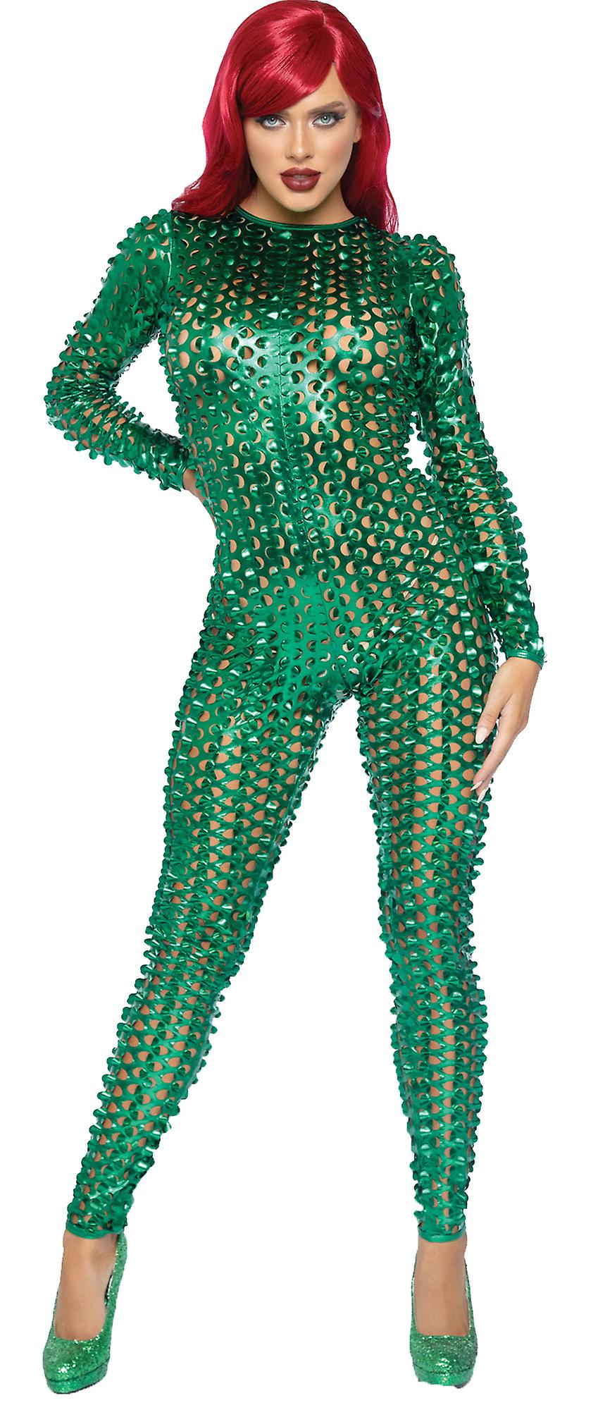 Laser Cut Metallic Catsuit.