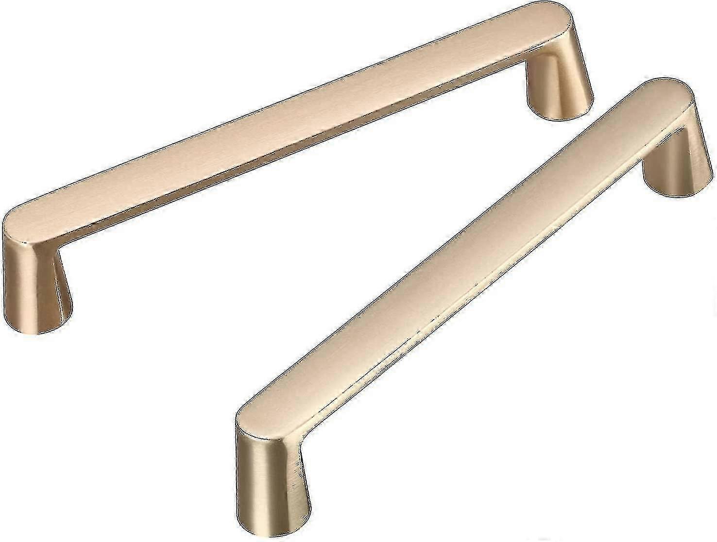 128 mm goldfarbene Griffe aus gebürstetem Messing - Schrankgriffe für Türen und Schubladen im 2er-Pack
