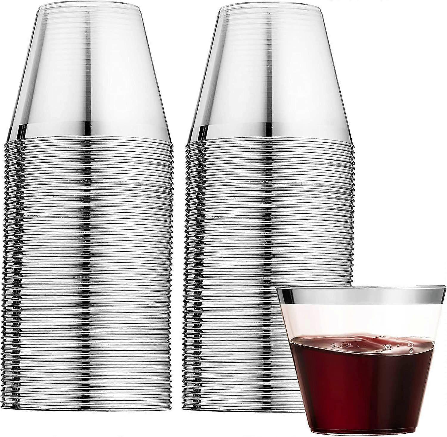 270ml Tek Kullanımlık Kristal Plastik İçecek Bardağı Parti Malzemeleri 60 Adet (Altın) (H-4)
