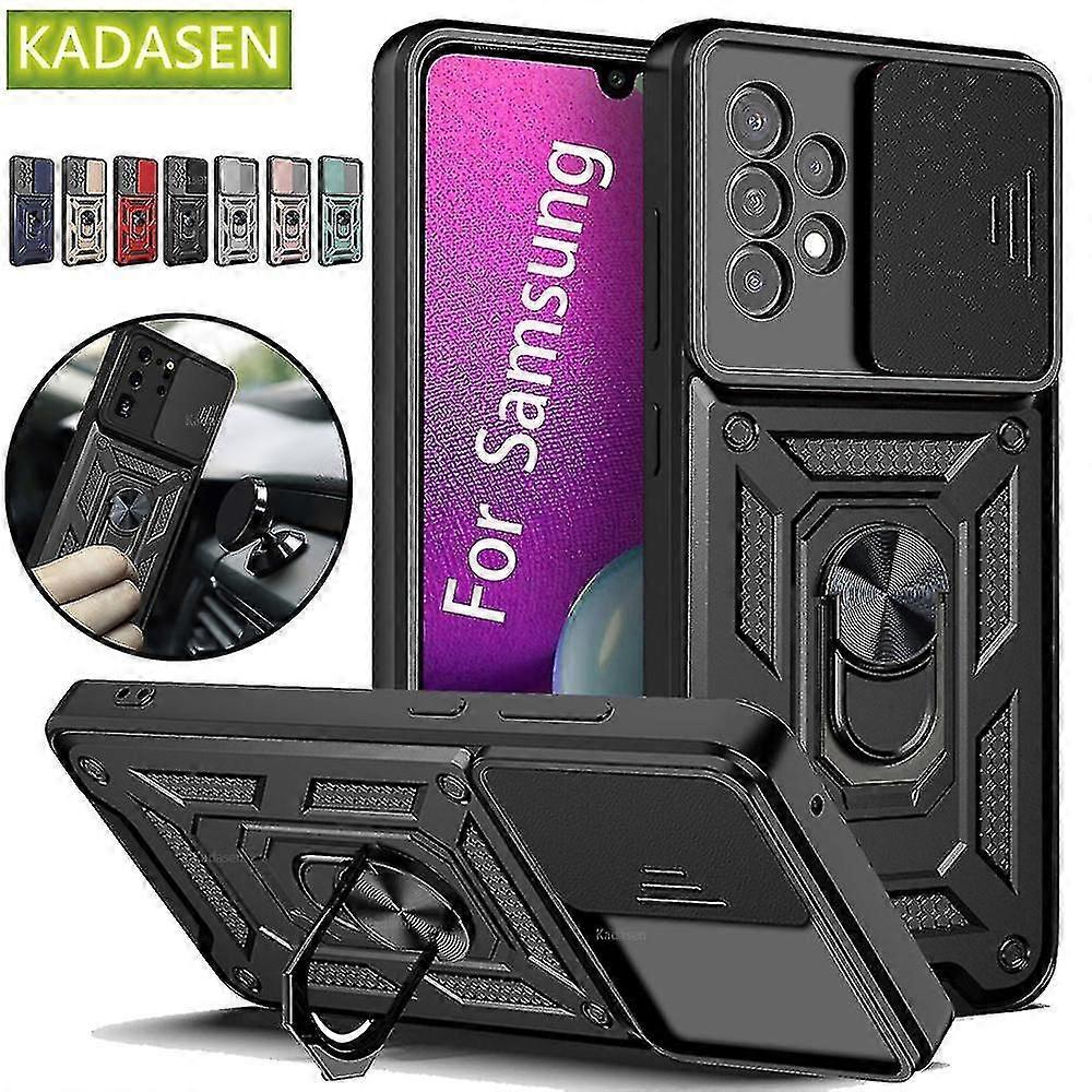 Samsung Galaxy A53 A73 Case With Slide Camera Cover Len Protection, 360 Rotate Magnetic Kickstand