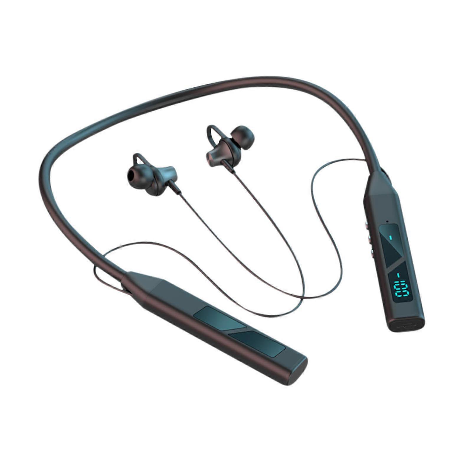 Lcd Digital Neck Mounted Wireless Bluetooth Headset For Running