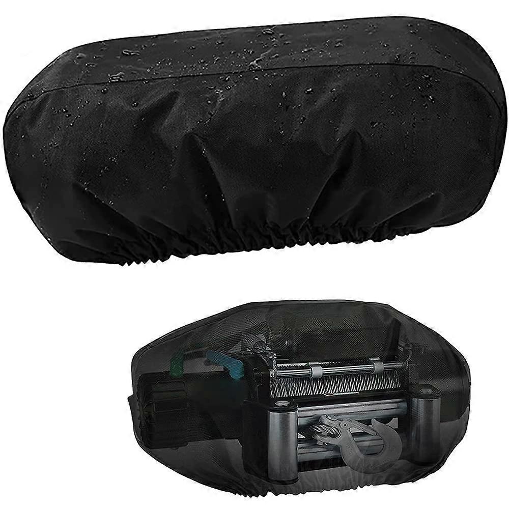 Winch Cover Winch Protection Dust Covers for Indoor Outdoor Electric Winches 8500-17500 lbs, 21.5x7.5x9.5in Black (1)