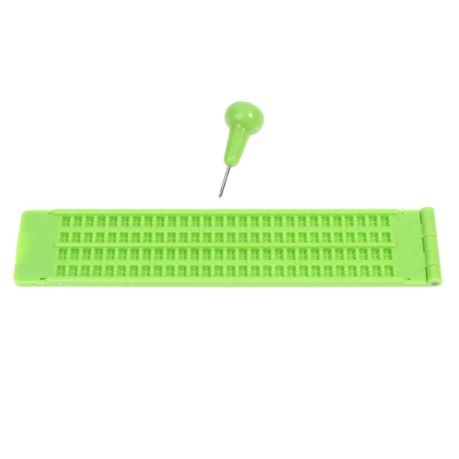 Braille Writing Slate and Board for Learning, 4 Lines with 28 Cells, Durable Material for Enhanced Writing Practice