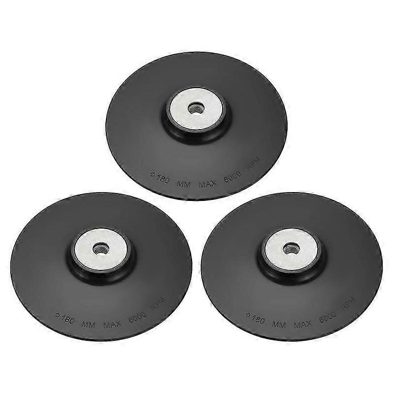 3pcs Plastic Angle Grinder Backing Pad Compatible with M14 Internal Thread Disc Sander Angle Grinder 180mm Diameter
