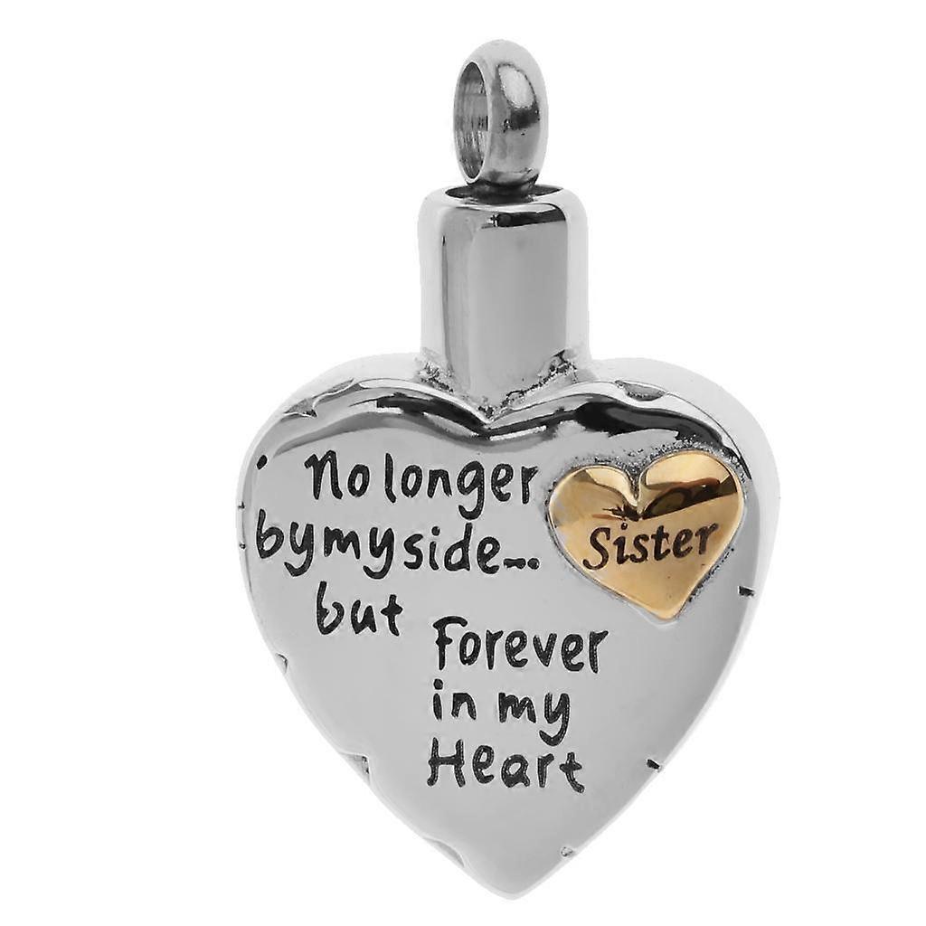 Cremation Jewlery Heart with No Longer by But Forever in Loving Letter Pendant