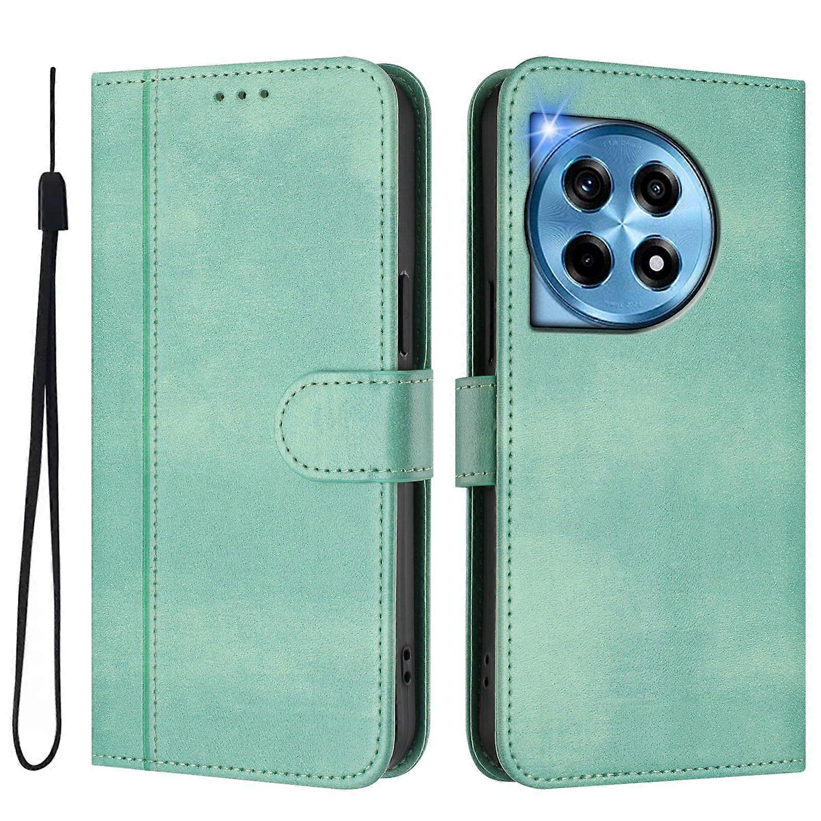 For OnePlus 12 5G Cases Wallet Stand Retro Texture Leather Phone Cover with Lanyard