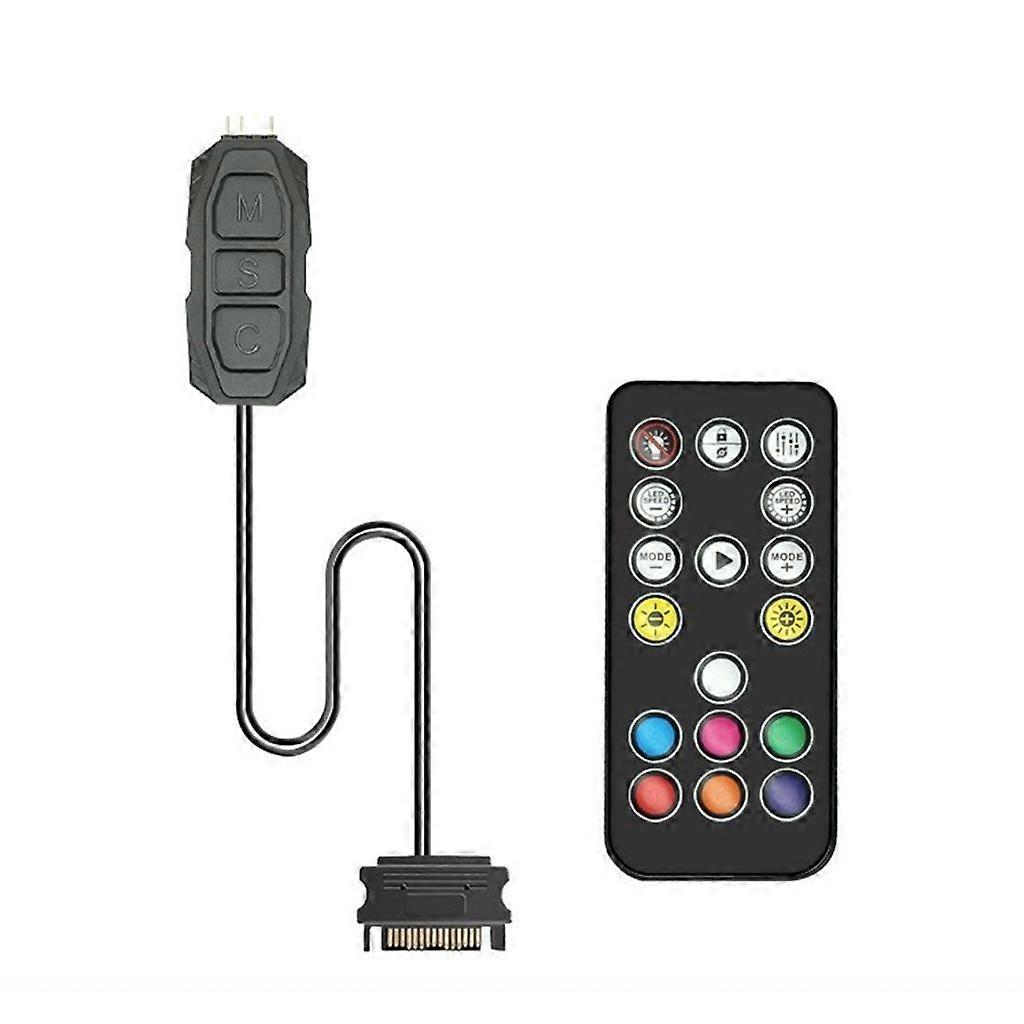 PC ARGB Fan Controller Hub 5V 3PIN SATA Alimentatore con telecomando 17 tasti