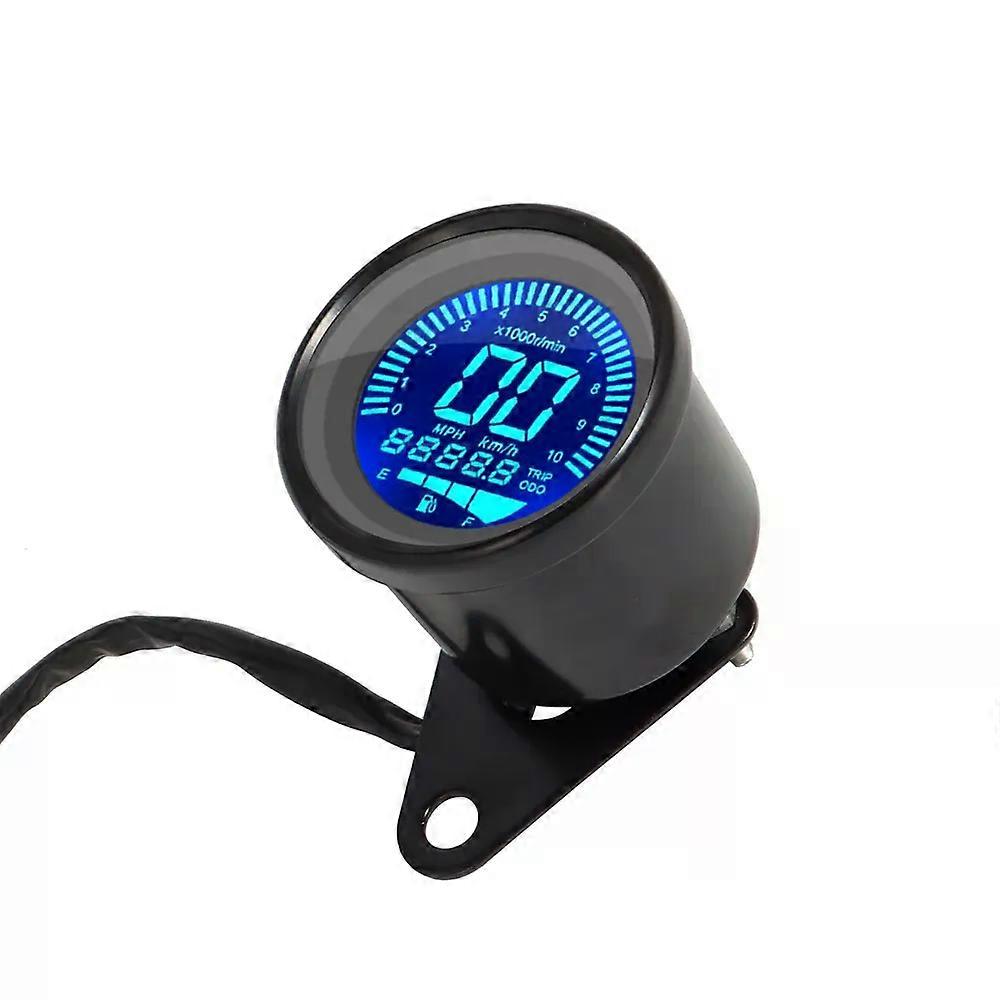 con Universal Motorcycle Digital Speedometer Retro LCD Odometer Gauge Oil Level Cafe Racer Tachometer indicator