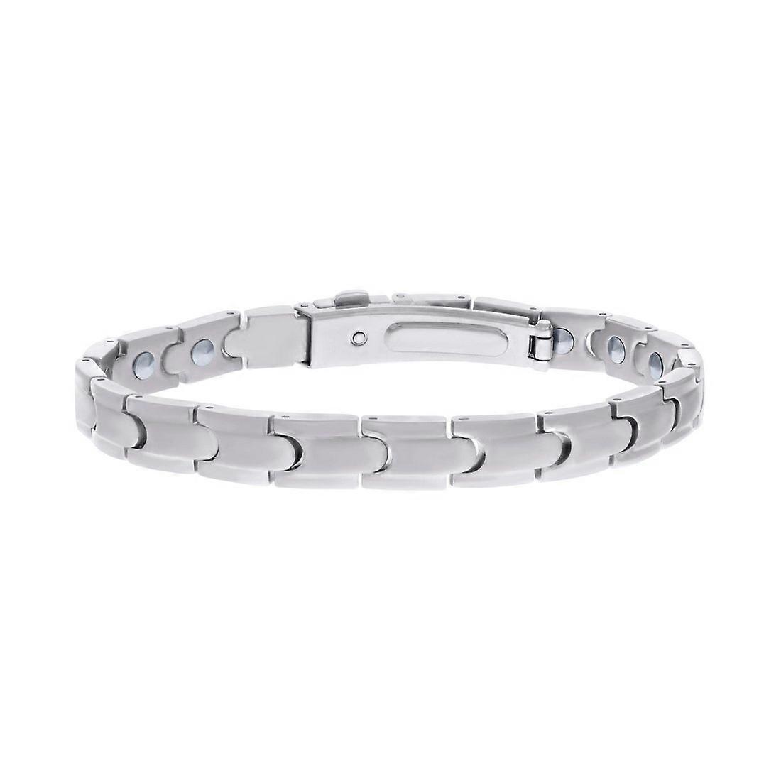 Pulseira masculina de aço inoxidável, 21,6 cm (8,5 polegadas), 8 mm de largura, com elos.