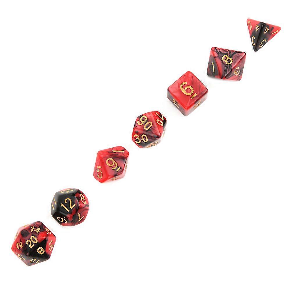 7PCs Set PMMA New Acrylic Material Eco Friendly Durable Double Color Multi Side Board Game Dice for Family Entertainment Leisure