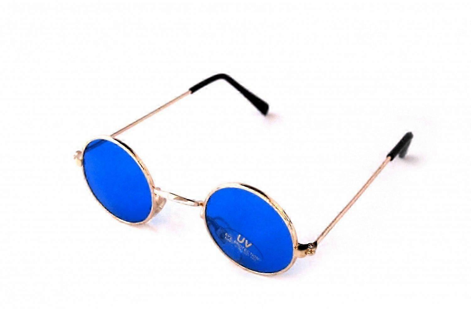 Round Sunglasses Blue Lenses (small Size)/yy