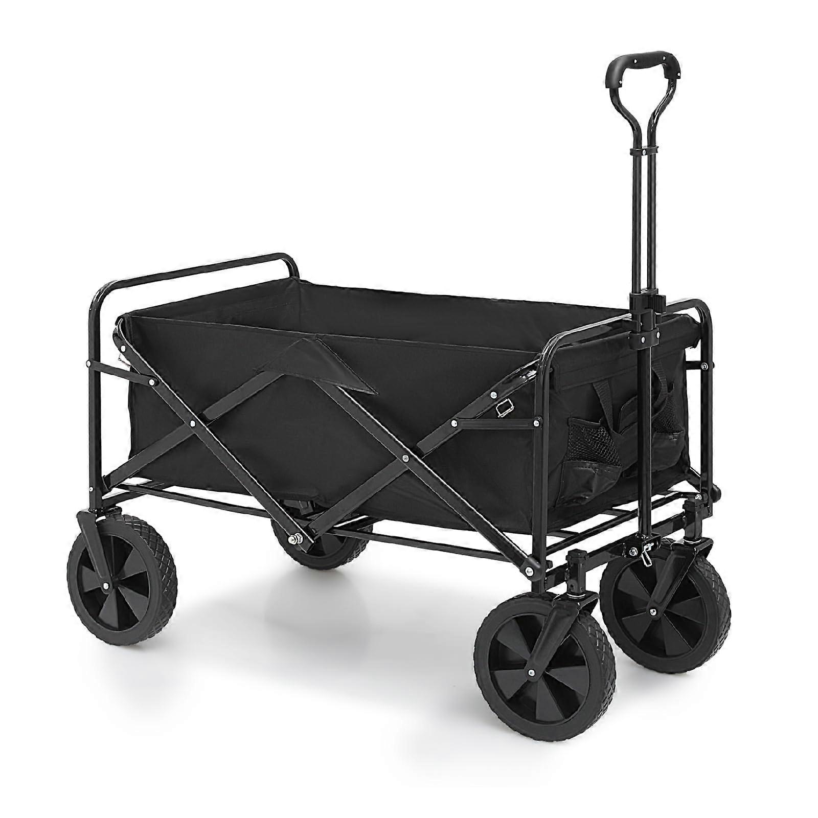 Foldable Wagon Cart with Wheel, Folding Shopping Cart for Grocery Garden Outdoor