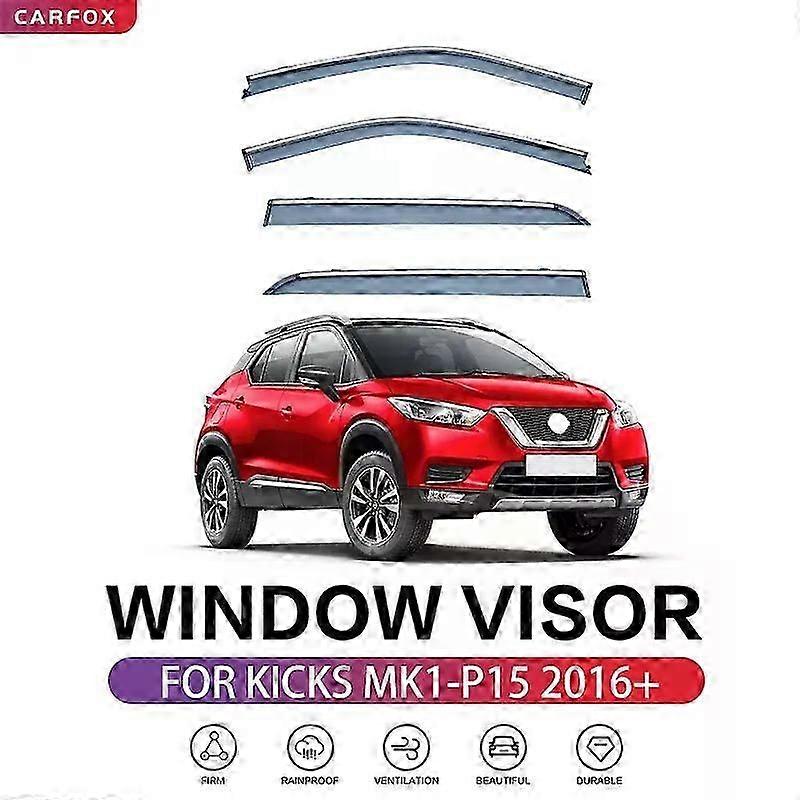 Applies to Window Visor Suitable for Nissan Kicks P15 2016-2022 Vent Ventvisor Wind Deflectors Visors Rain Guard Shades Visor Door Visor