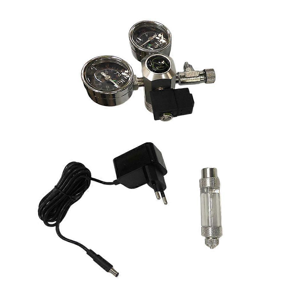 Aluminum Alloy Double-Gauge CO2 Regulator Meter With Co2 Bubble Counter EU