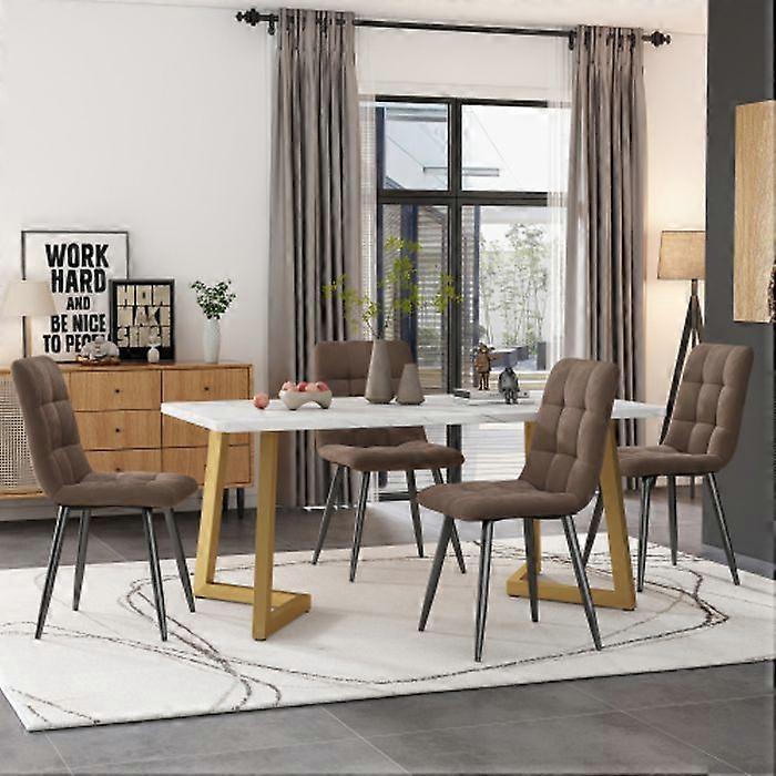 Dining table set, (Set, dining table 117×68cm with 4 chairs), Rectangular dining table