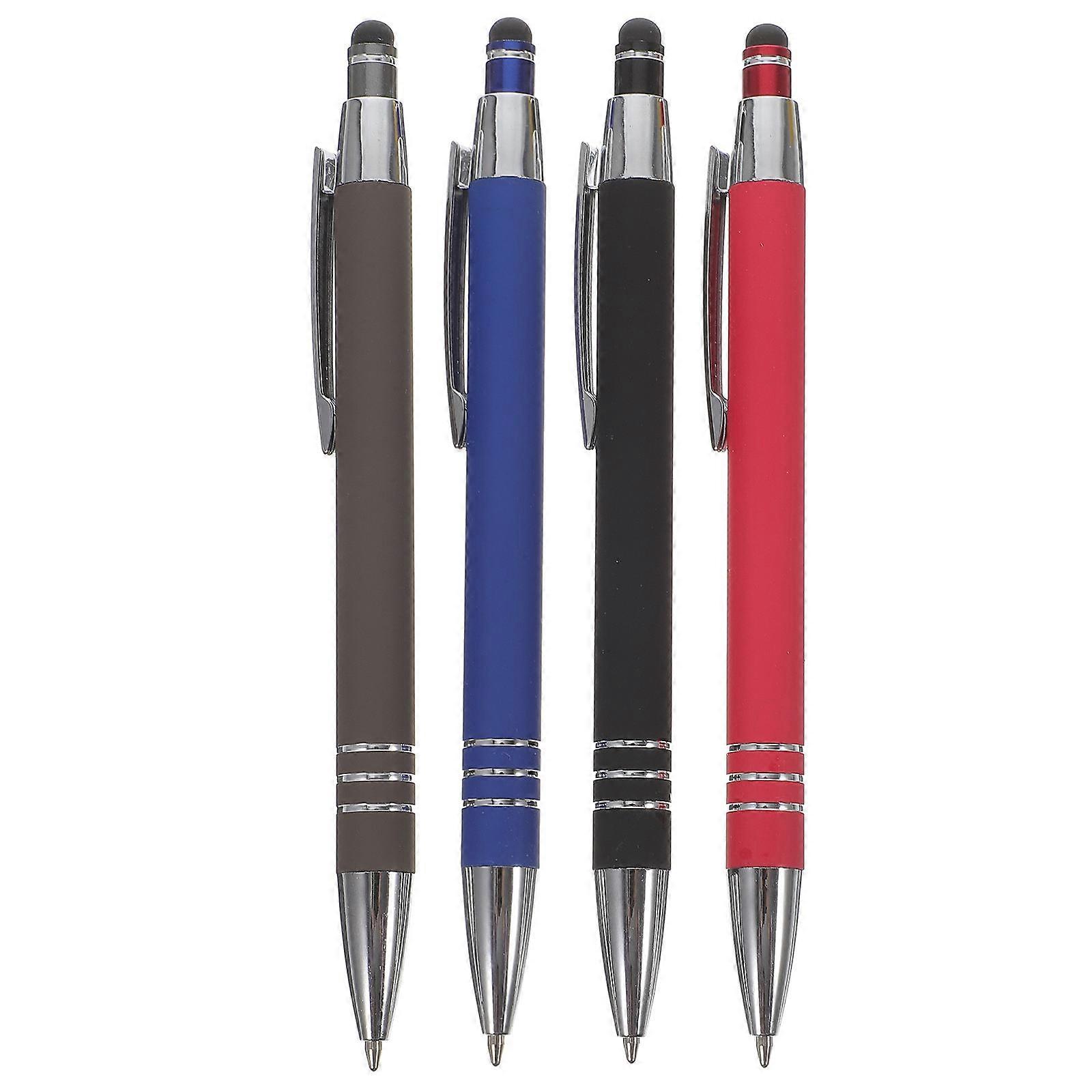 4pcs Portable Ballpoint Pens, Ergonomic Multi Function Design for Office Use, Stylish Black & Grey, Reusable & Comfortable Writing Experience