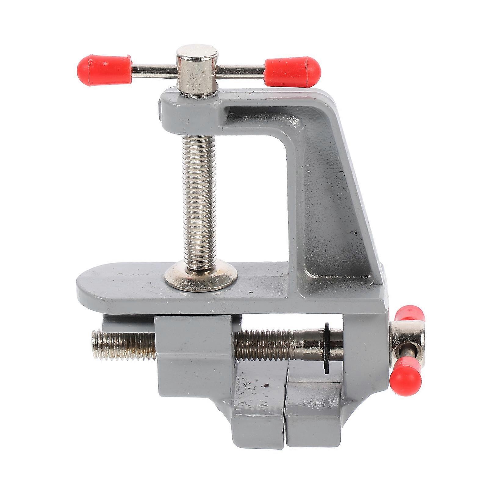 Portable Mini Table Clamp Bench Vise for Woodworker Grey Aluminum Alloy 1Pc
