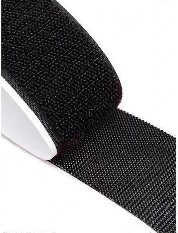 2cm x 10m Double Sided Sew-On Hook and Loop Tape for Home, Office, School and Workshop, Black