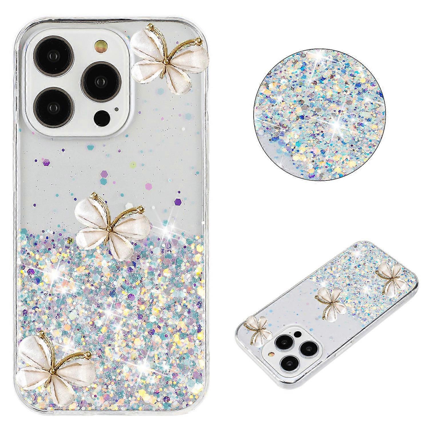 Luminous Starry Sky Glitter Butterfly TPU Phone Case