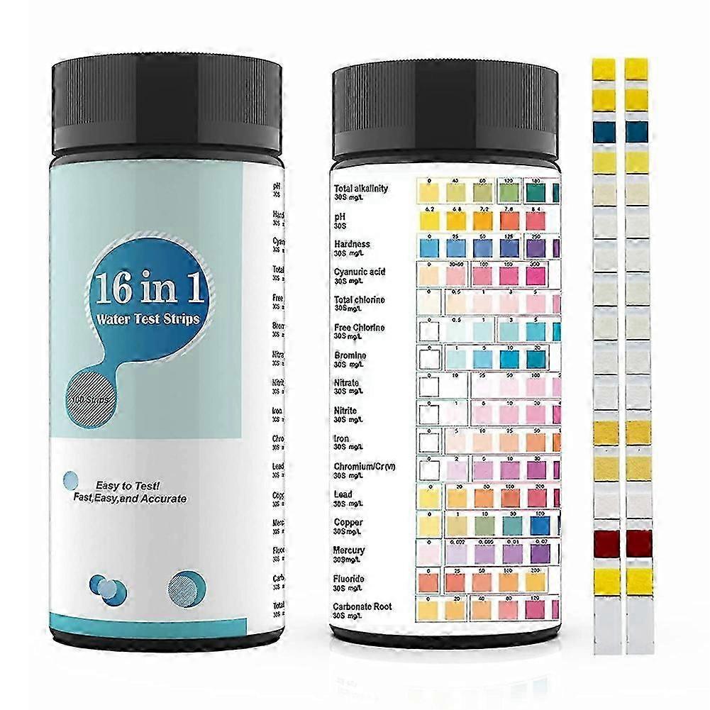 16 in 1 Water Test Kits,100PCS Drinking Water Testing Strips,Tap and Well Water Test Strip&ETesting