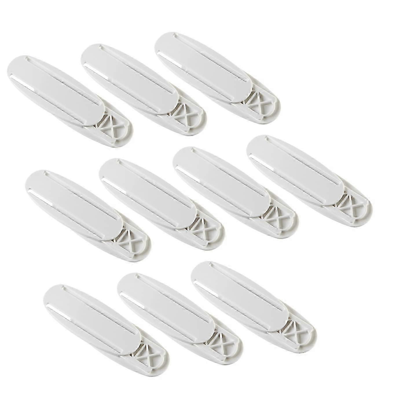 10 Pairs Punch-Free Cable Organizer Wall Rack - Self-Adhesive White Patch Panel Holder