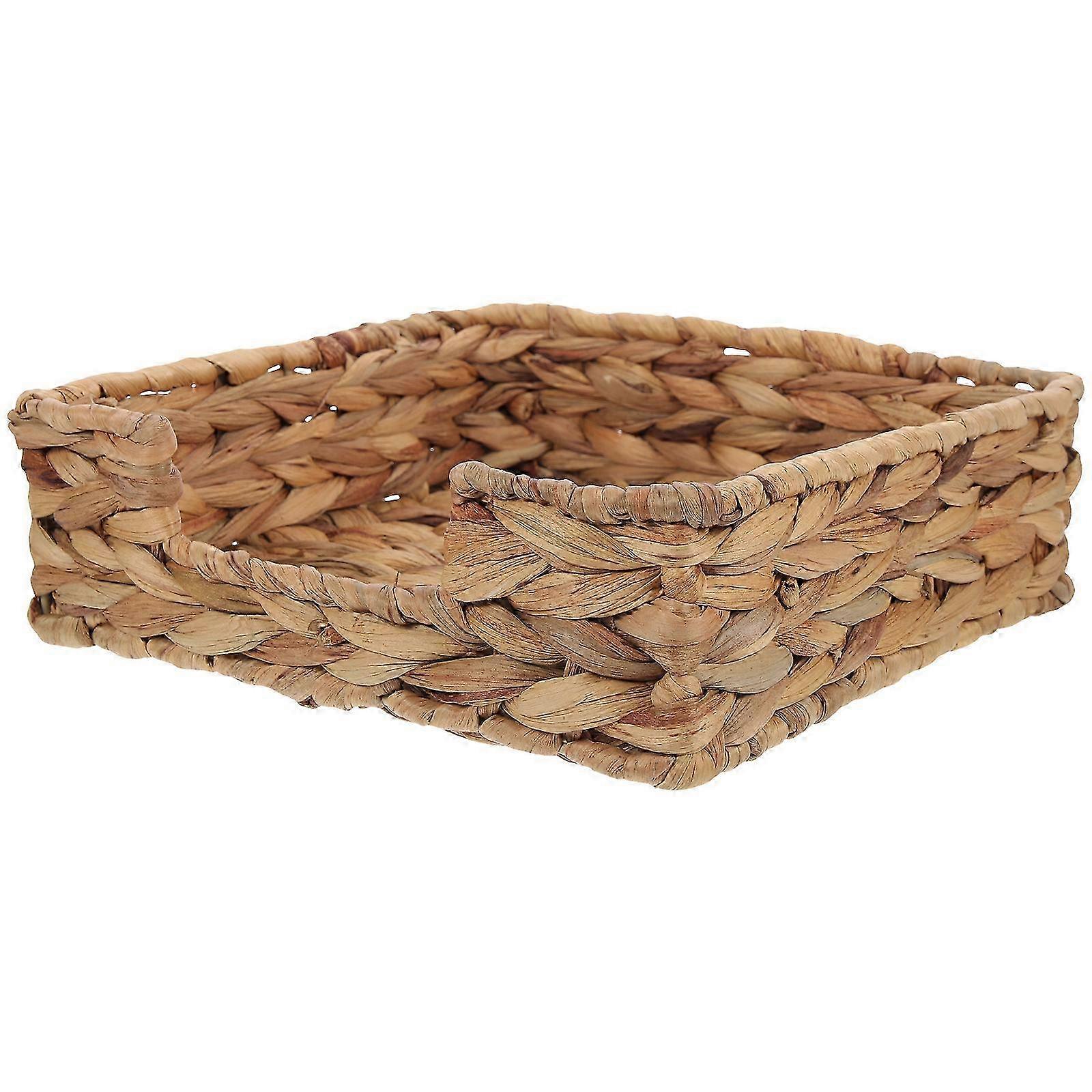 Rustic Woven Square Napkin Holder Decorative Tissue Box for Dining Table