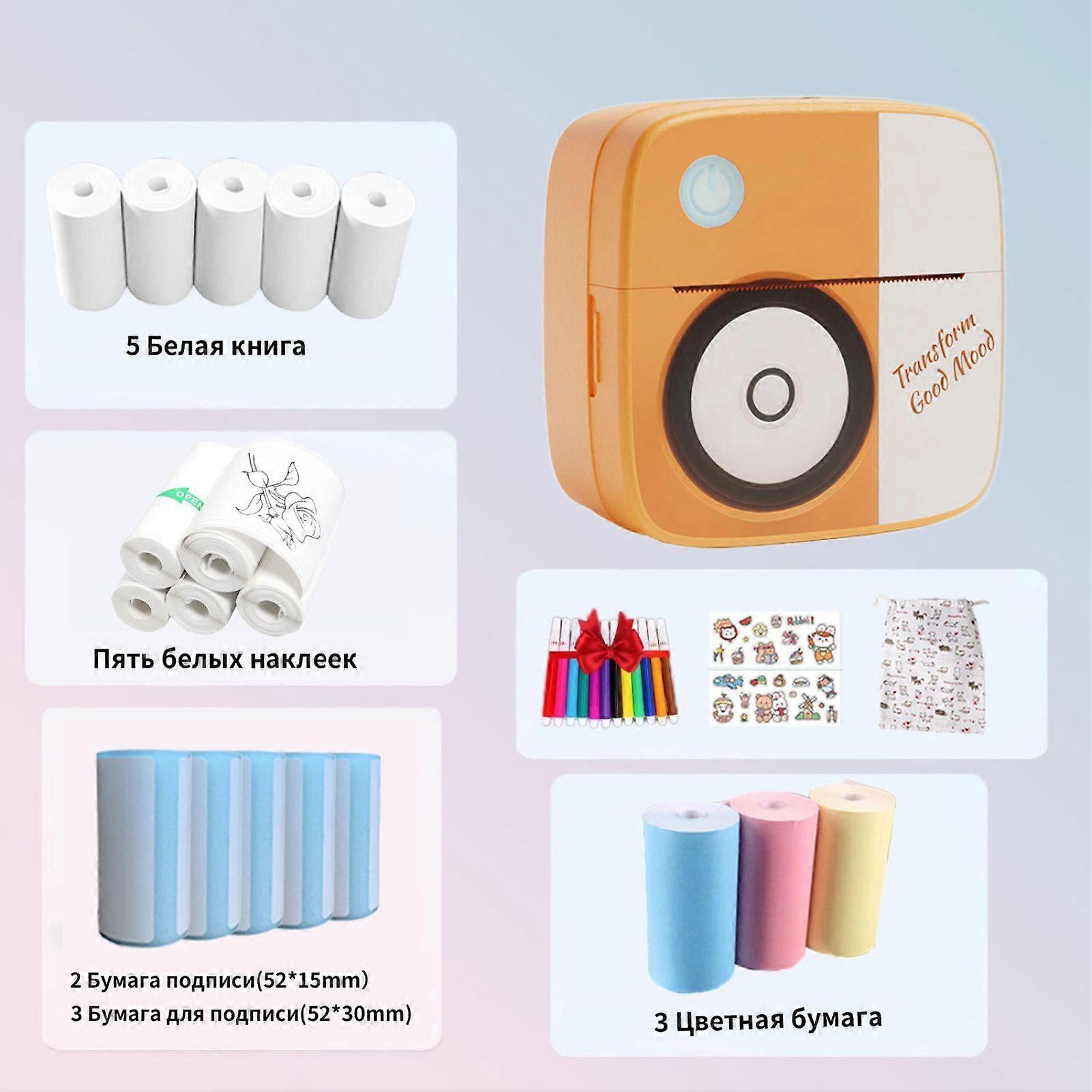D2 Mini Printer Portable Label Sticker Thermal Printer Self-adhesive Color Paper Photo Wireless Bluetooth Printing For Phones Print