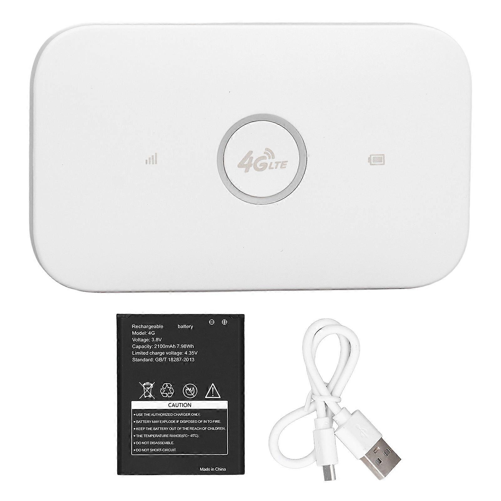 4G LTE Mobile Hotspot 300Mbps Portable WiFi Device Wireless Pocket Router Support 10 Users with SIM Card Slot for Travel White