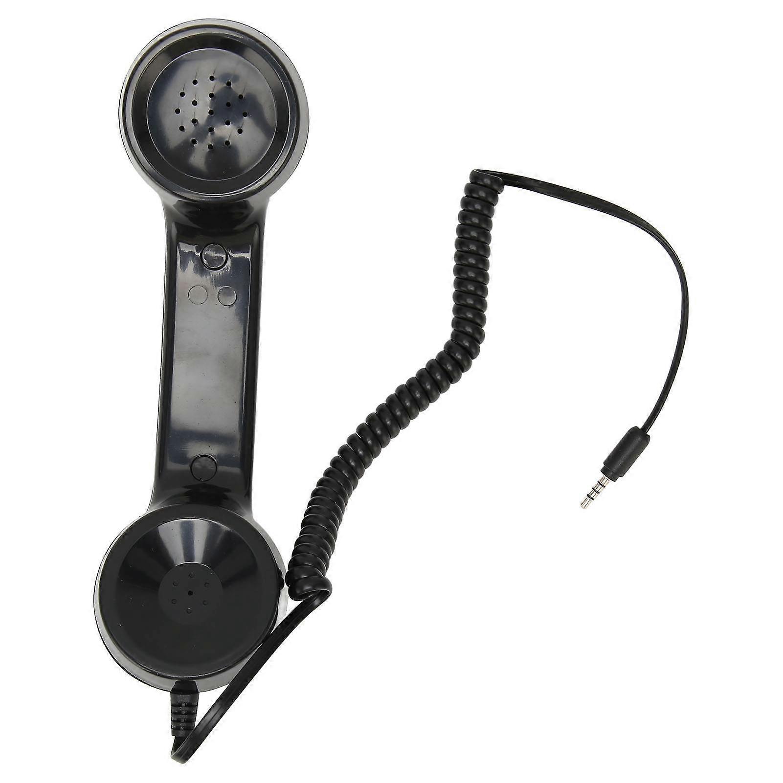 Retro Phone Handset Multifunction Radiation Proof Cell Phone Receiver for Mobile Phones Computers Black Portable Handheld