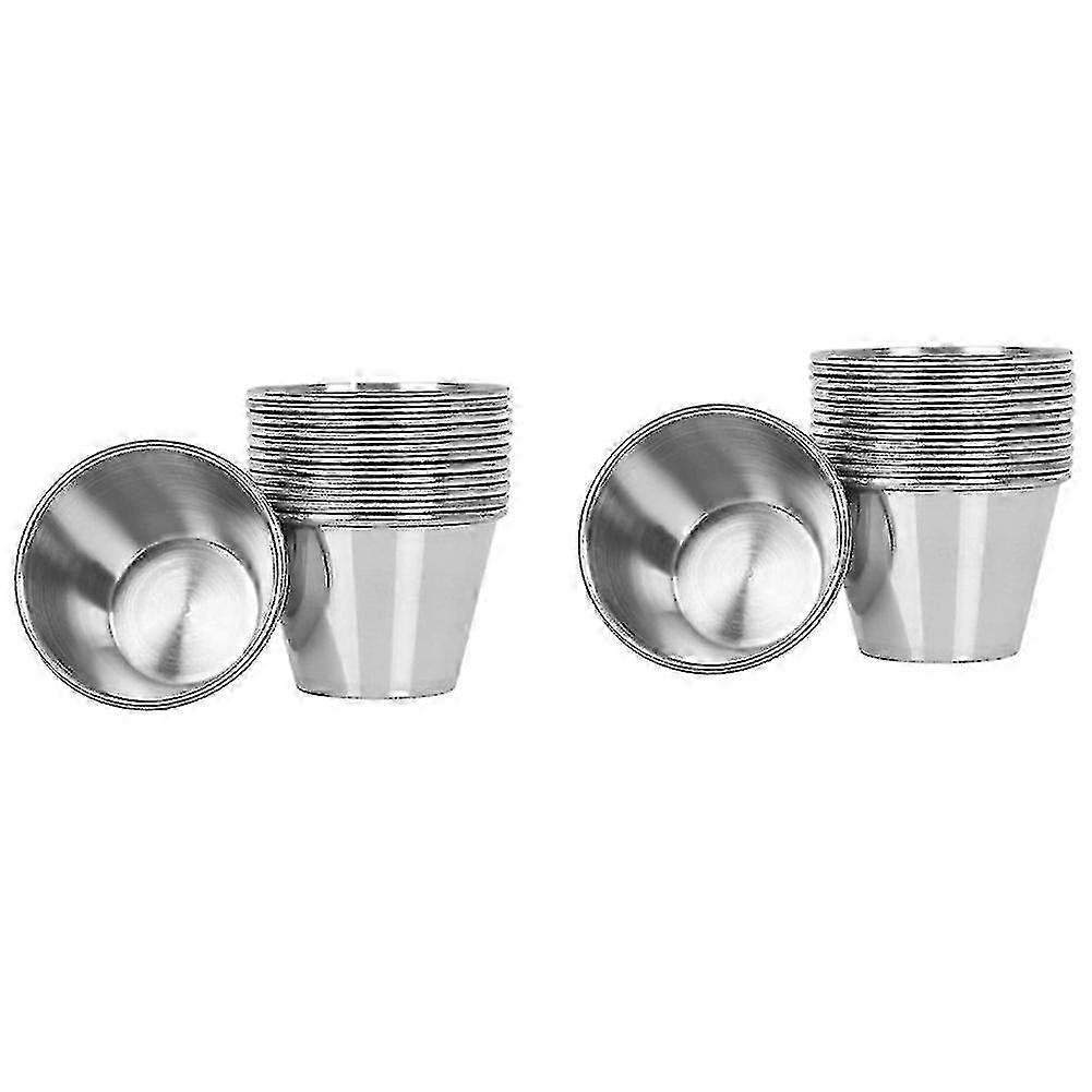 24個セット-調味料、ソース、スパイス、ディップ用の高品質のつや消しステンレス鋼容器-さまざまなレシピに最適