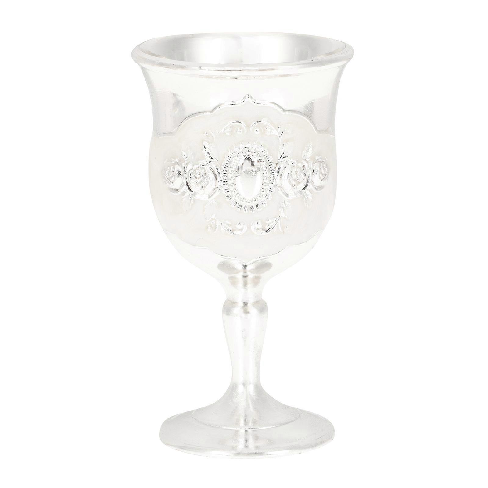 Retro Embossed Zinc Alloy Wine Goblet Decorative Whiskey Cup for Home Party Banquet Handcrafted Elegant Drinkware