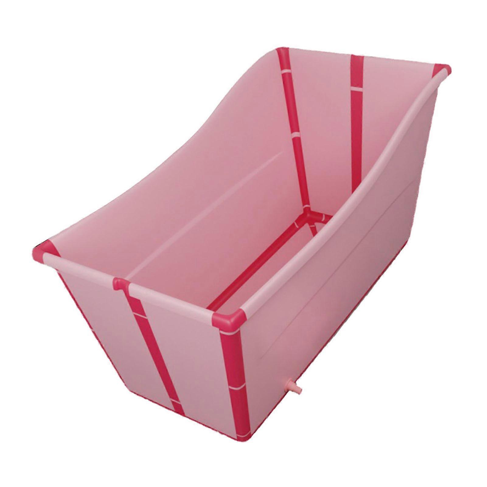 Folding Bathtub Space Saving Thickened Foldable Soaking Standing Bath Tub Portable Ice Bath Tub with Bath Stool