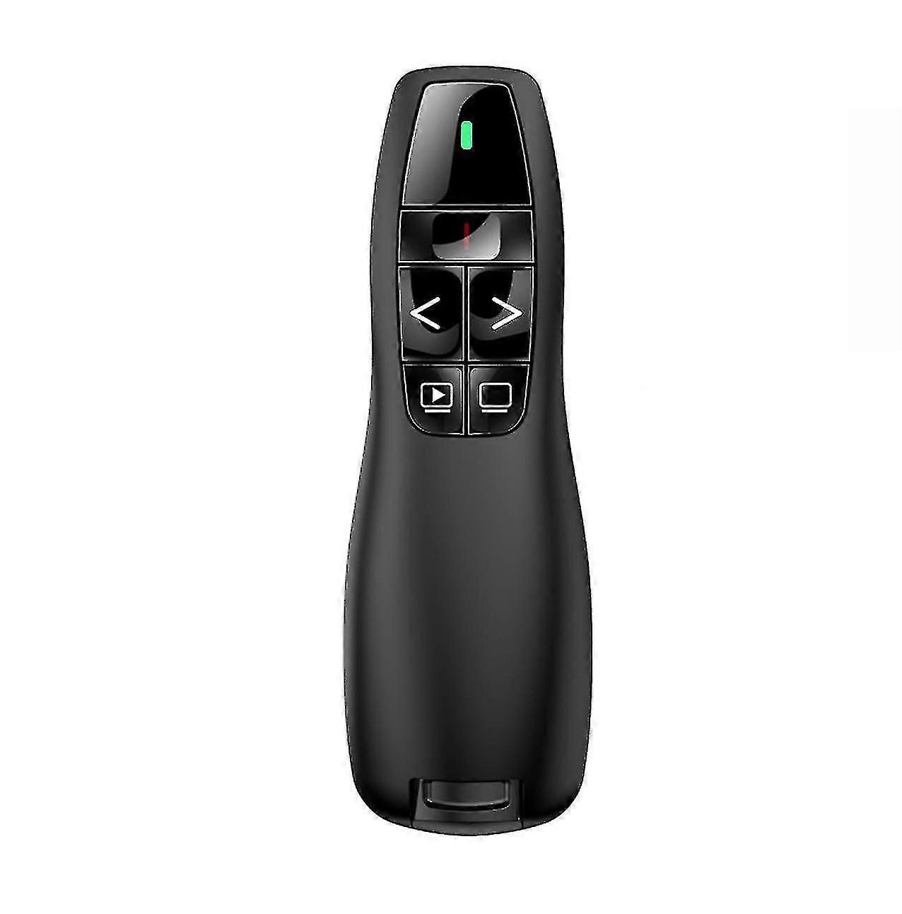 R400 Wireless Presentation Remote, 2.4 Ghz, Usb-receiver, Red Laser Pointer, 15-meter Operating Range, 6 Buttons Pc - Black
