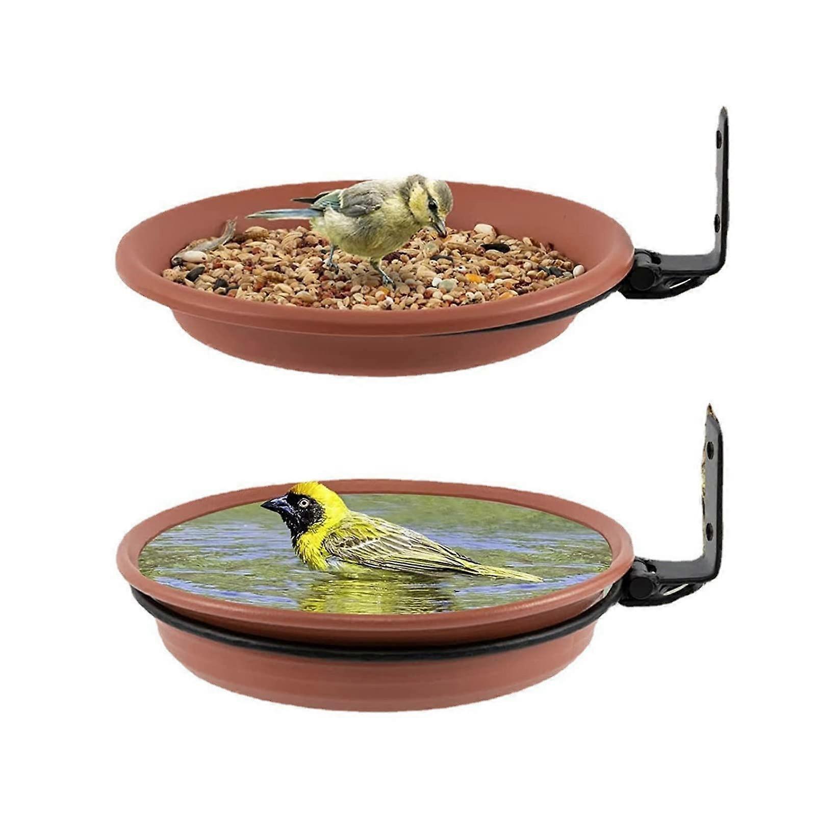 Bird Feeder House Wild Birds Installed on Wooden Fence Wall Tree Posts