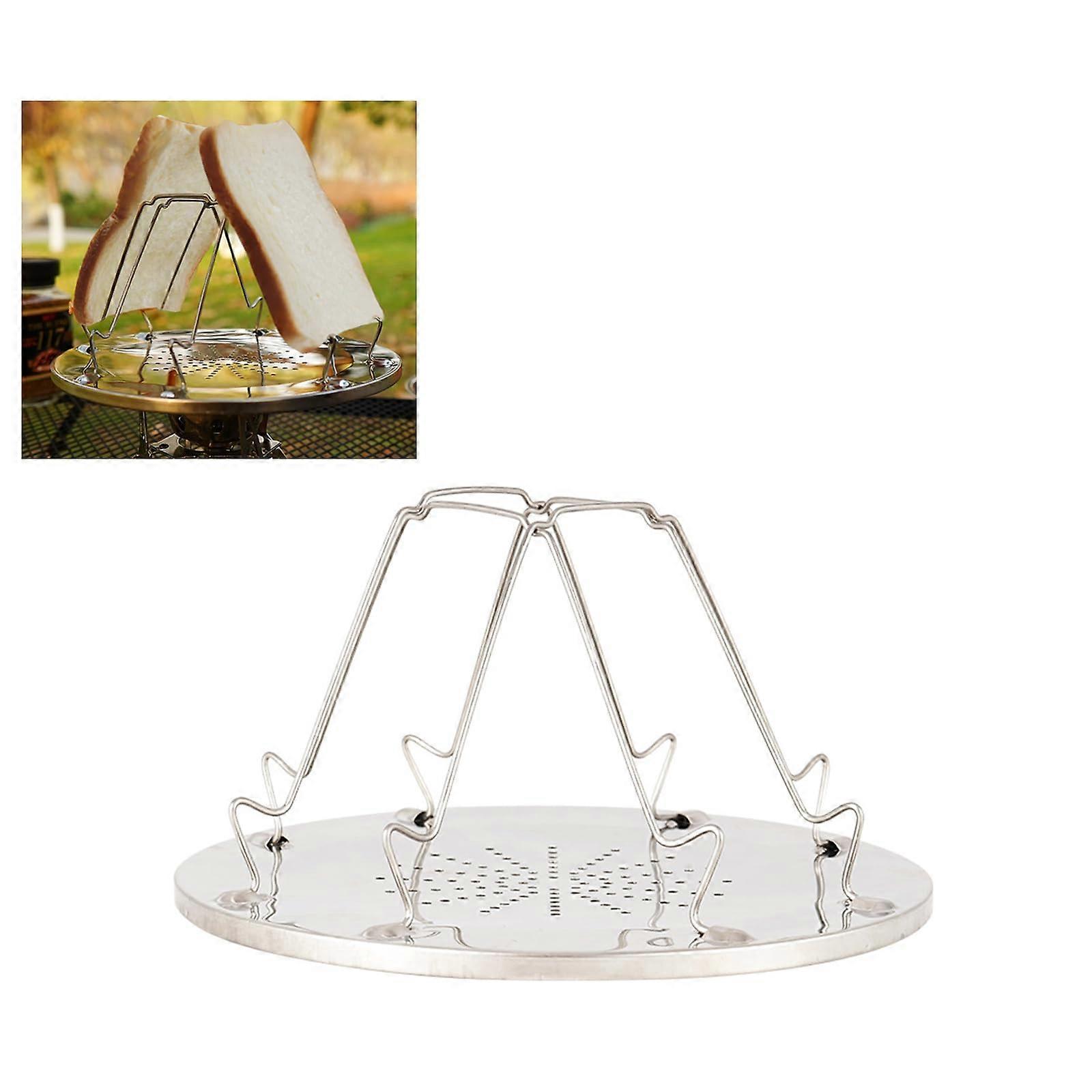 Camping Toaster for Gas Stove Stainless Steel Foldable Toast Rack Camping Accessories Toaster Camping Toaster for Cooking for Gas Stove Picnic Travel