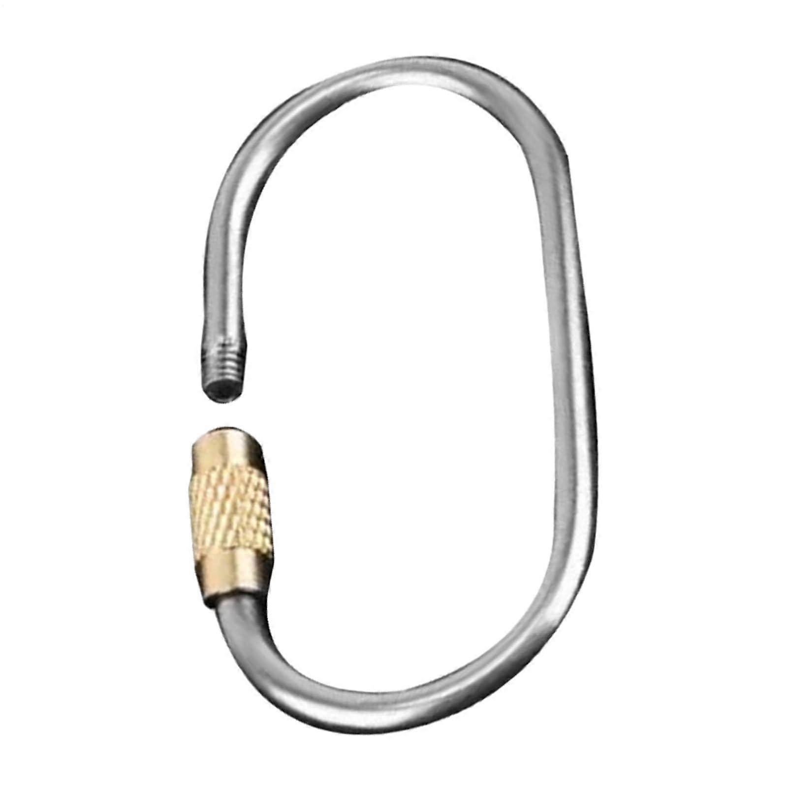 Keychain with screw closure, titanium alloy, quickrelease keychain for key organization, outdoor, indoor, camping, travel oval