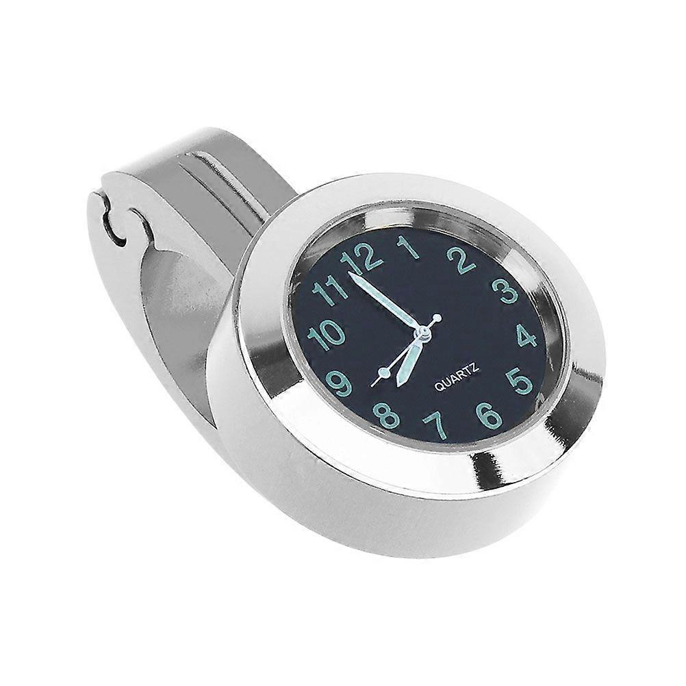Motorcycle Electric Vehicle Modified Handlebar Table Clock Timetable Aluminum Clock Modified Waterproof Car Watch (Silver)