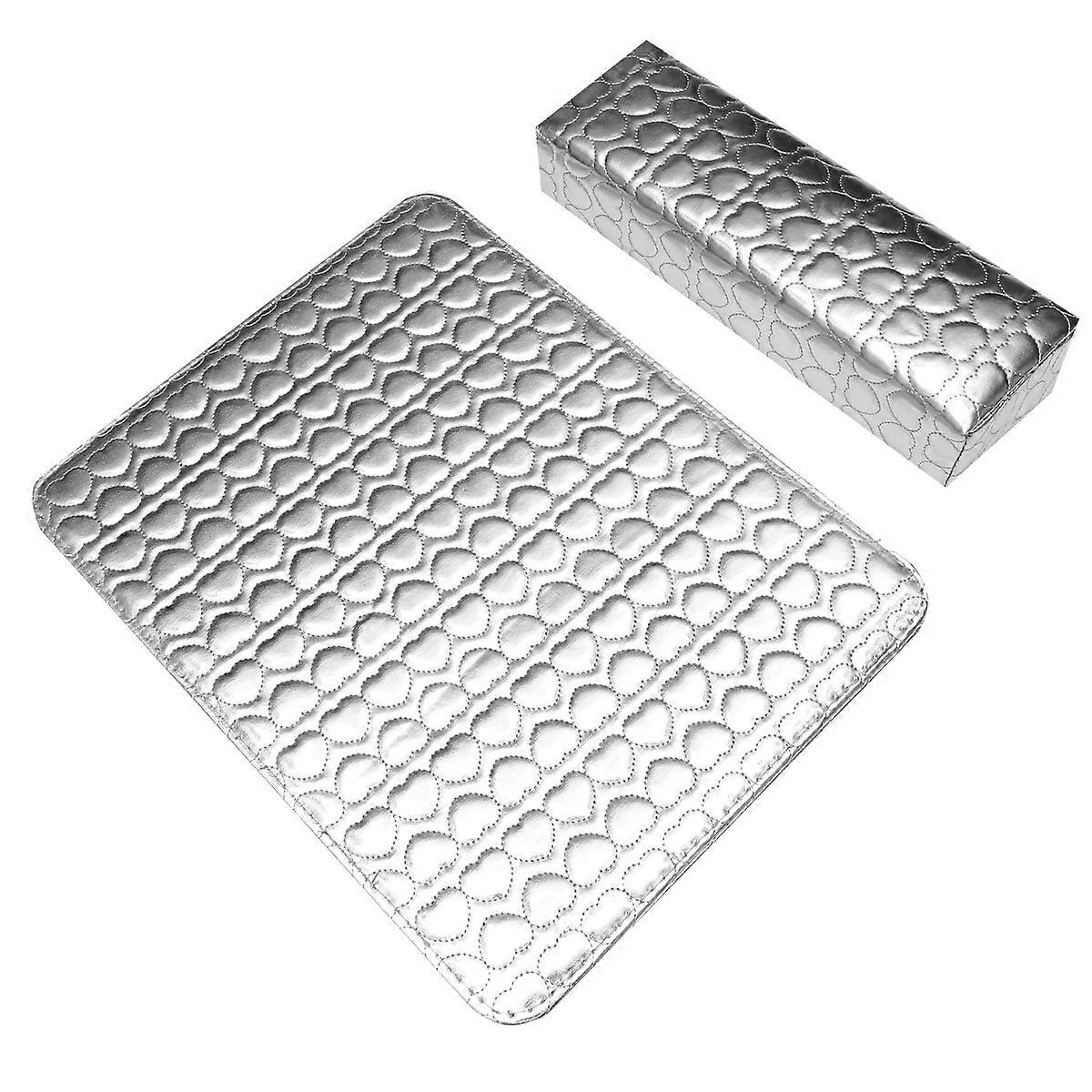Nail Salon Cushions Square Professional Users Manicure Process Silver Sponge 2Pack