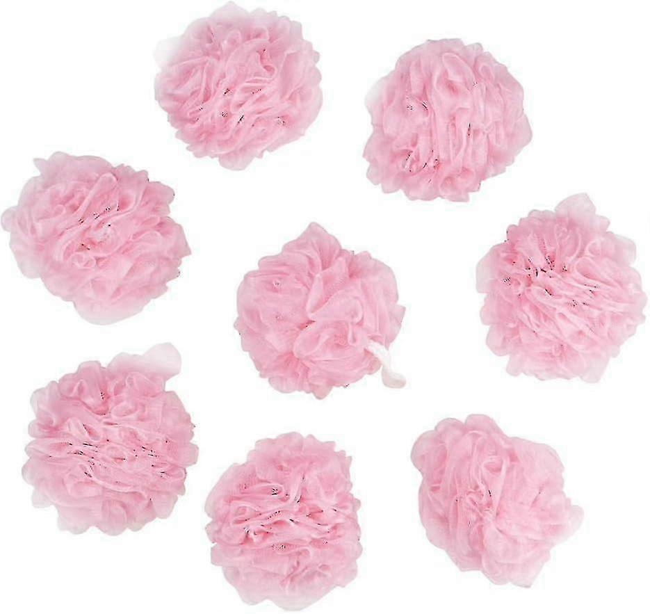 Body Bath Cleaning Puff, Pink, 8 Packs